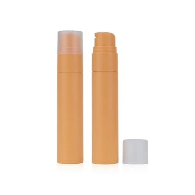 50ml/60ml Orange PP Plastic Airless Pump Bottles With White Cap