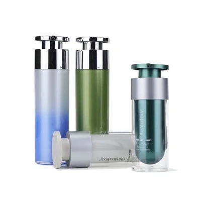 Double-Wall Acrylic Airless Pump Bottle With Gradient/Solid Color Inner Bottle